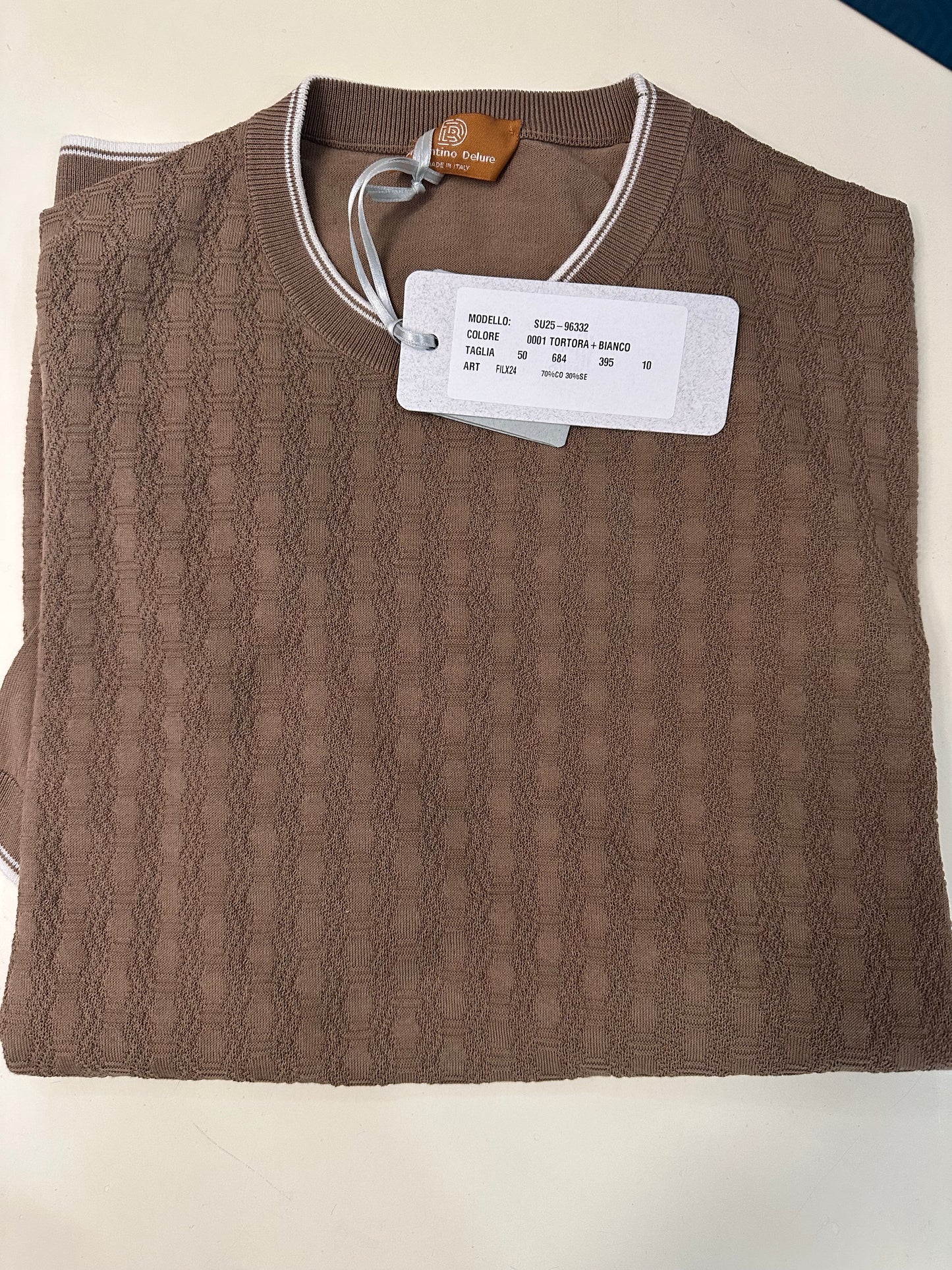 Brown Embroidered Crewneck