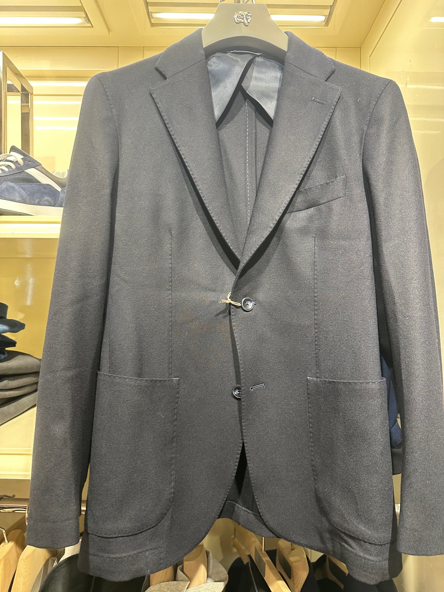 Dark Navy Cashmere Flexo Jacket