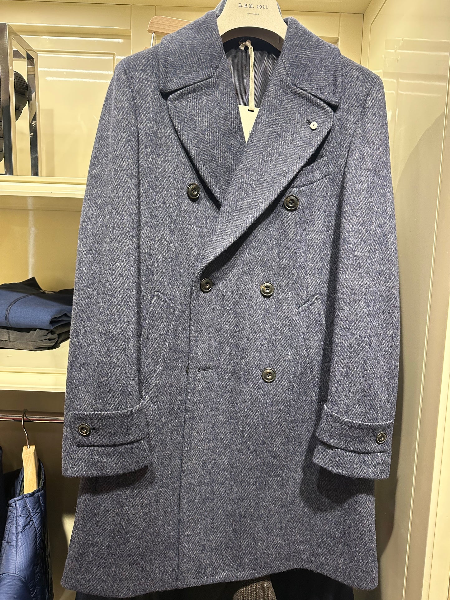 Blue Herringbone Cote