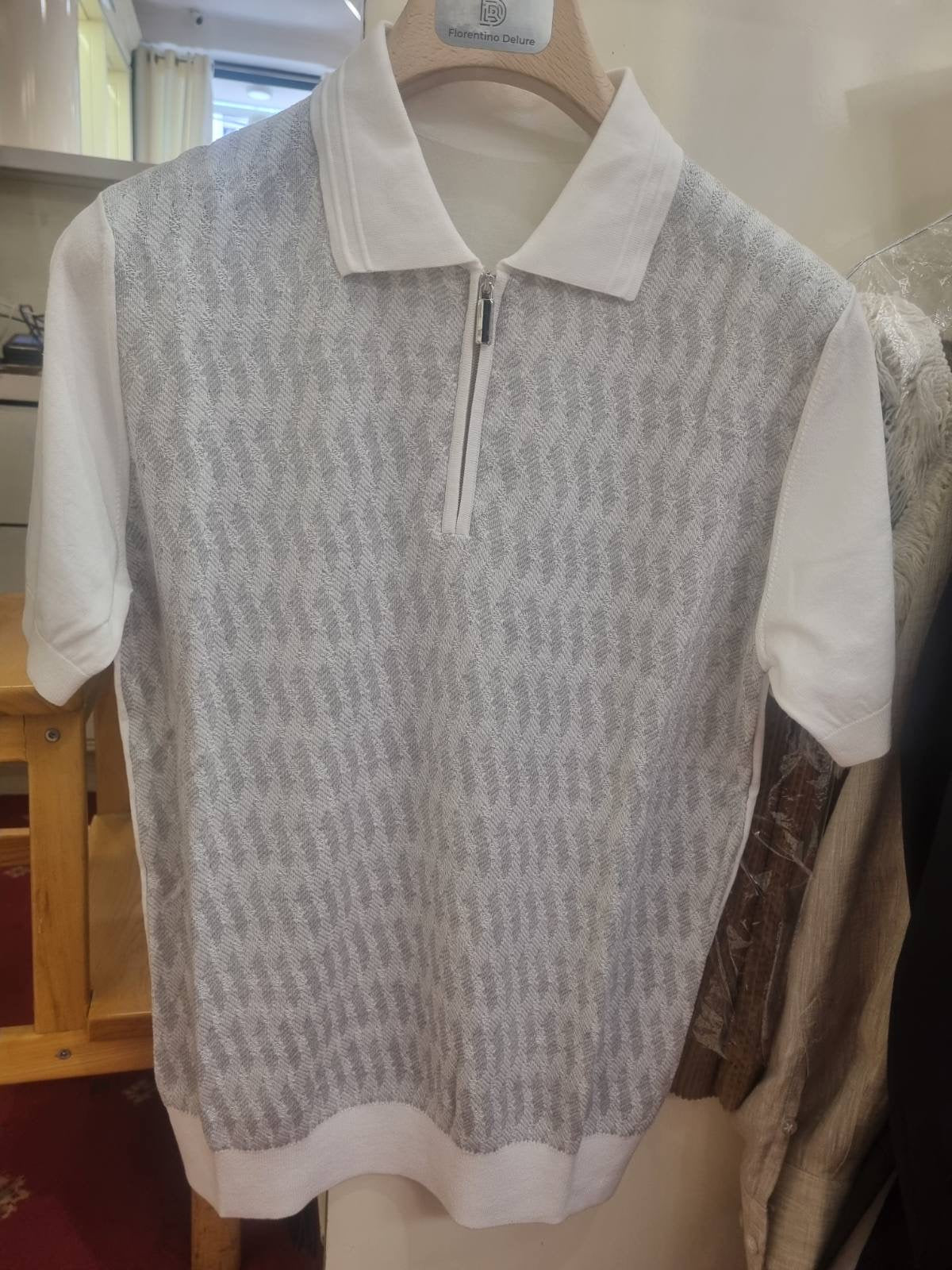 Silver Embroidered Polo
