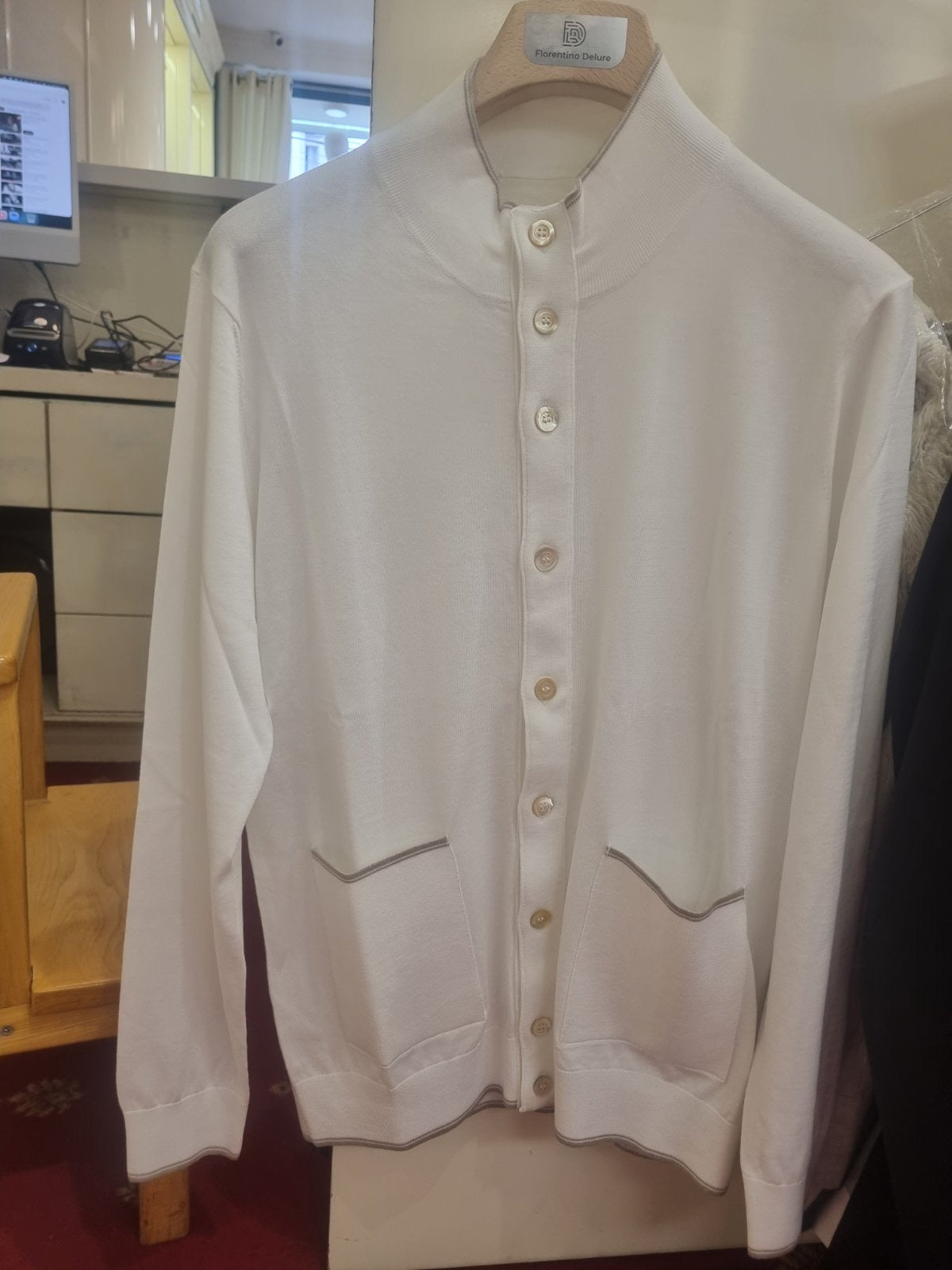 Off White Cotton Cardigan