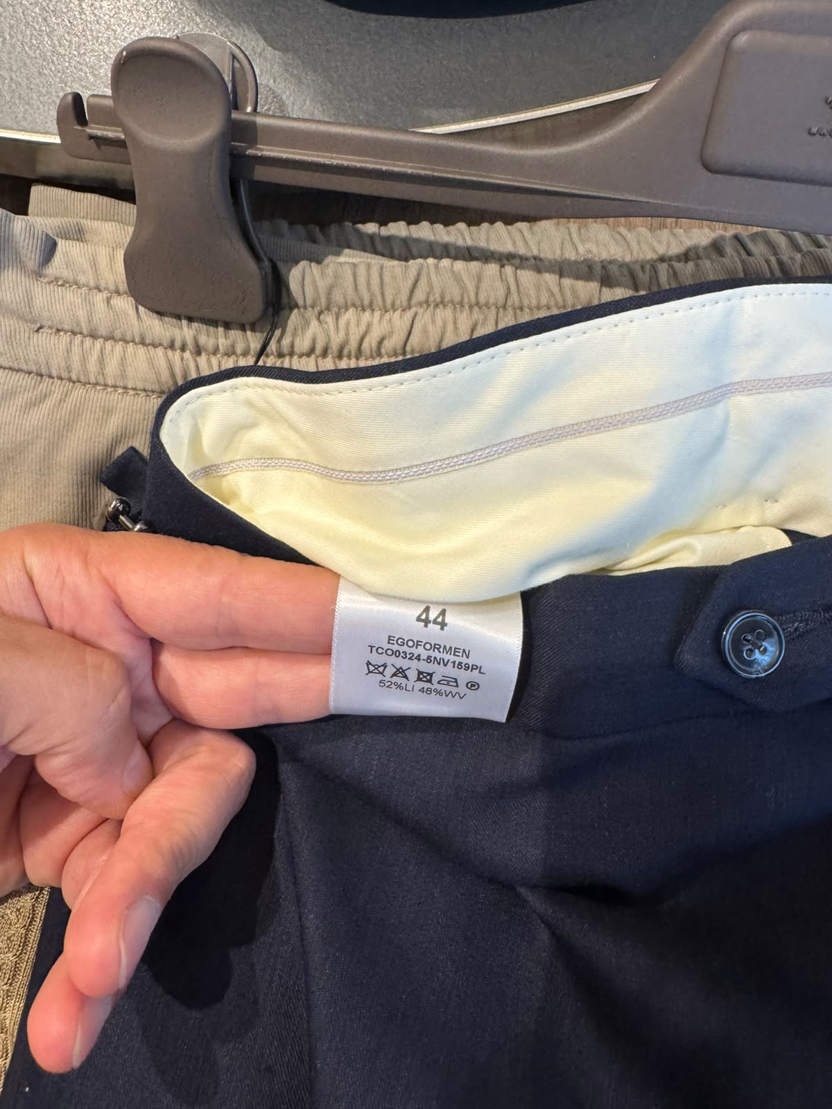 Men's Navy Linen & Virgin Wool Como Trousers