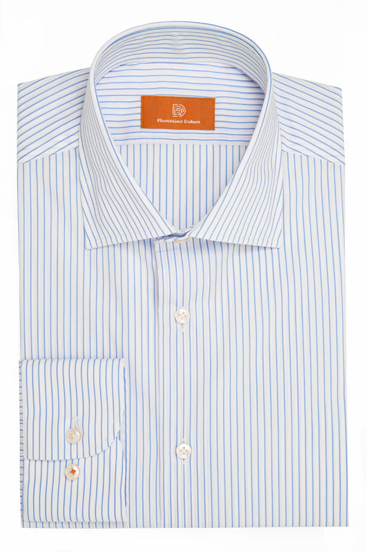 Light Blue Striped Stretch Shirt