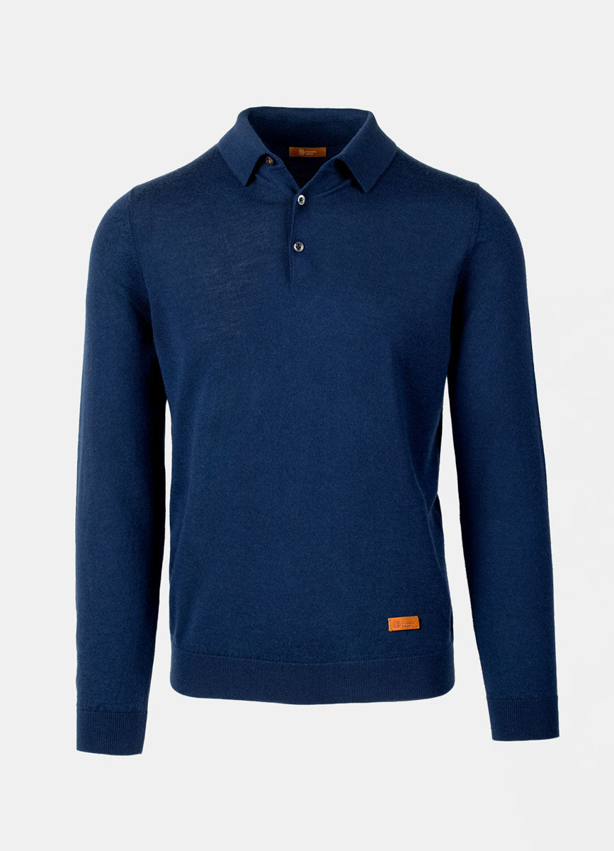 Navy Long Sleeve Polo