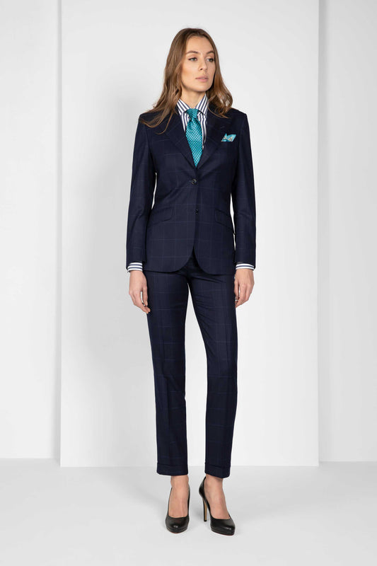 Light Blue Check Vega Suit
