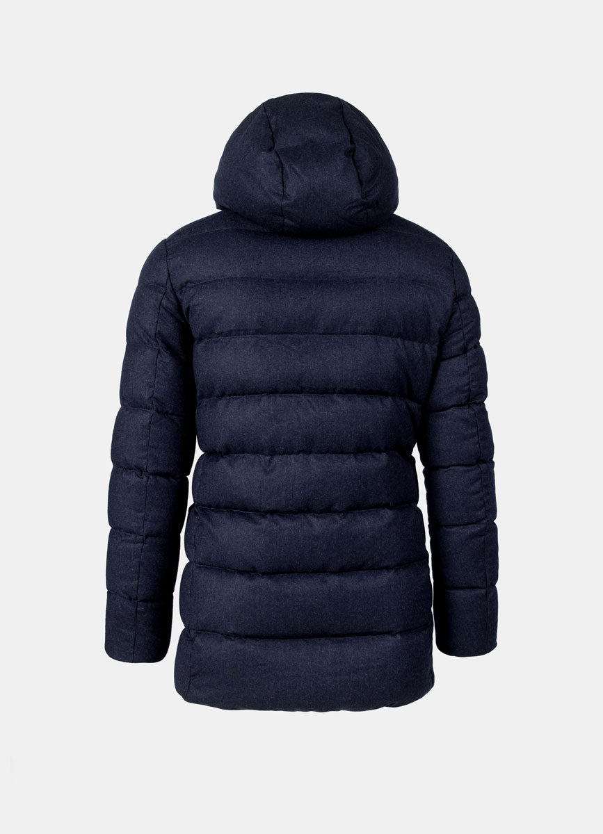 Navy Long Puffer Jacket