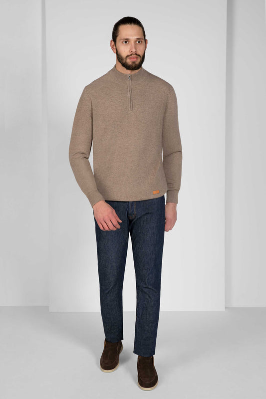 Taupe Zip Sweater
