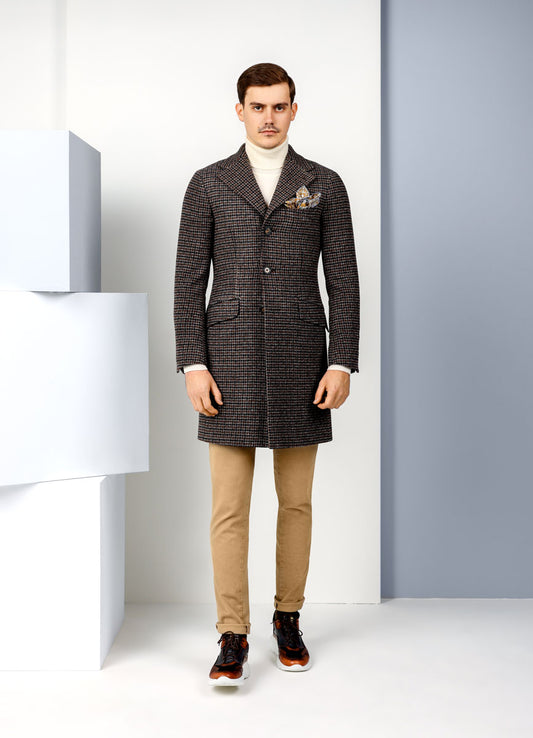 Brown Houndstooth Coat
