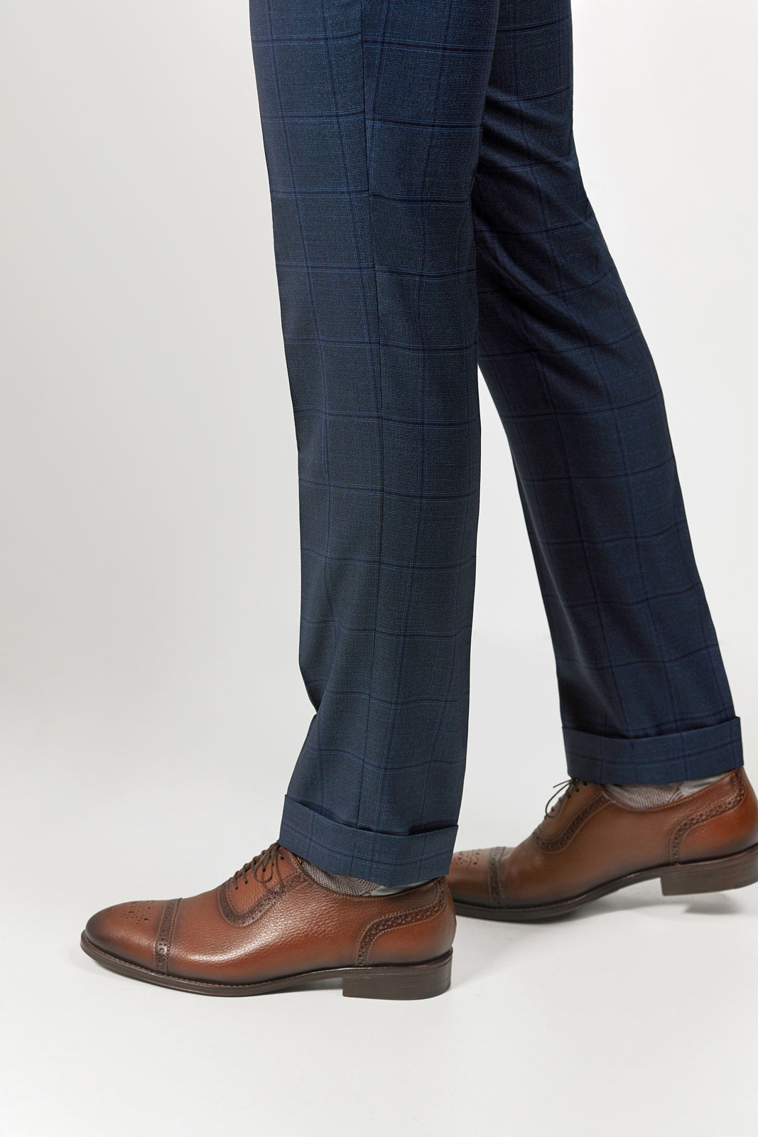Navy Check FLEXO Trousers