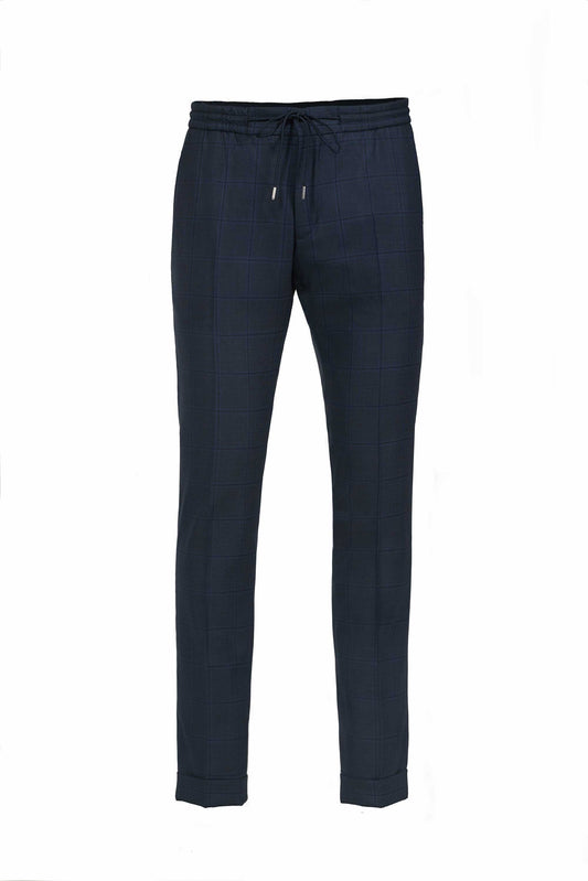 Navy Check FLEXO Trousers