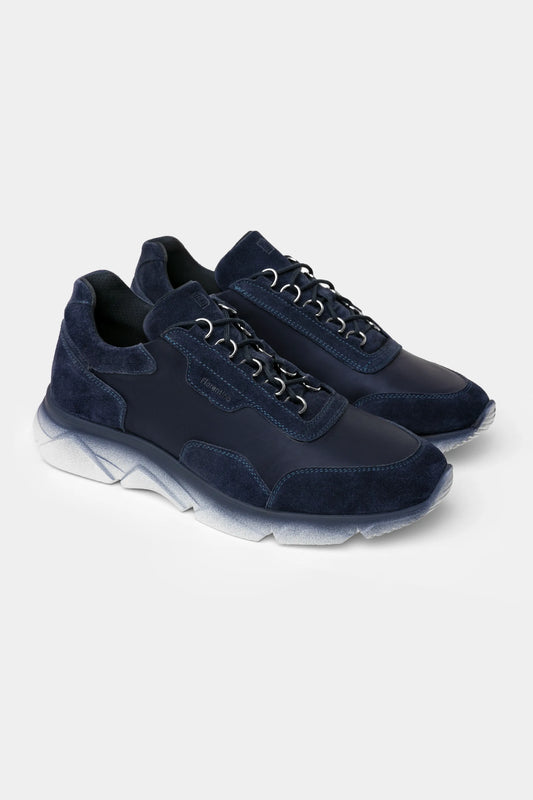 Navy Gradient Suede Athletic Sneakers