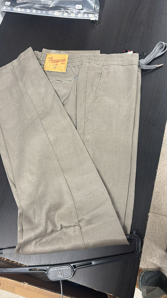 Men's Beige Linen Trouser