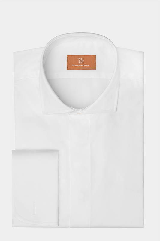 White TUXEDO Plain Shirt