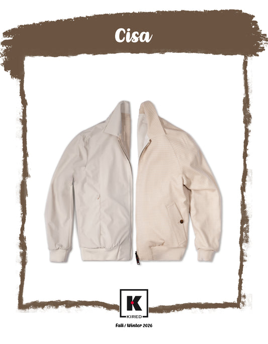Grey/Beige Double Sided Bomber Jacket