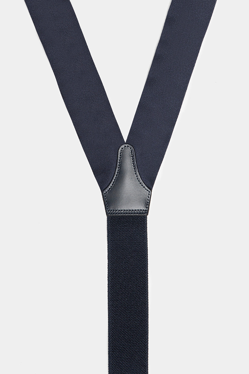 Navy Silk Suspenders