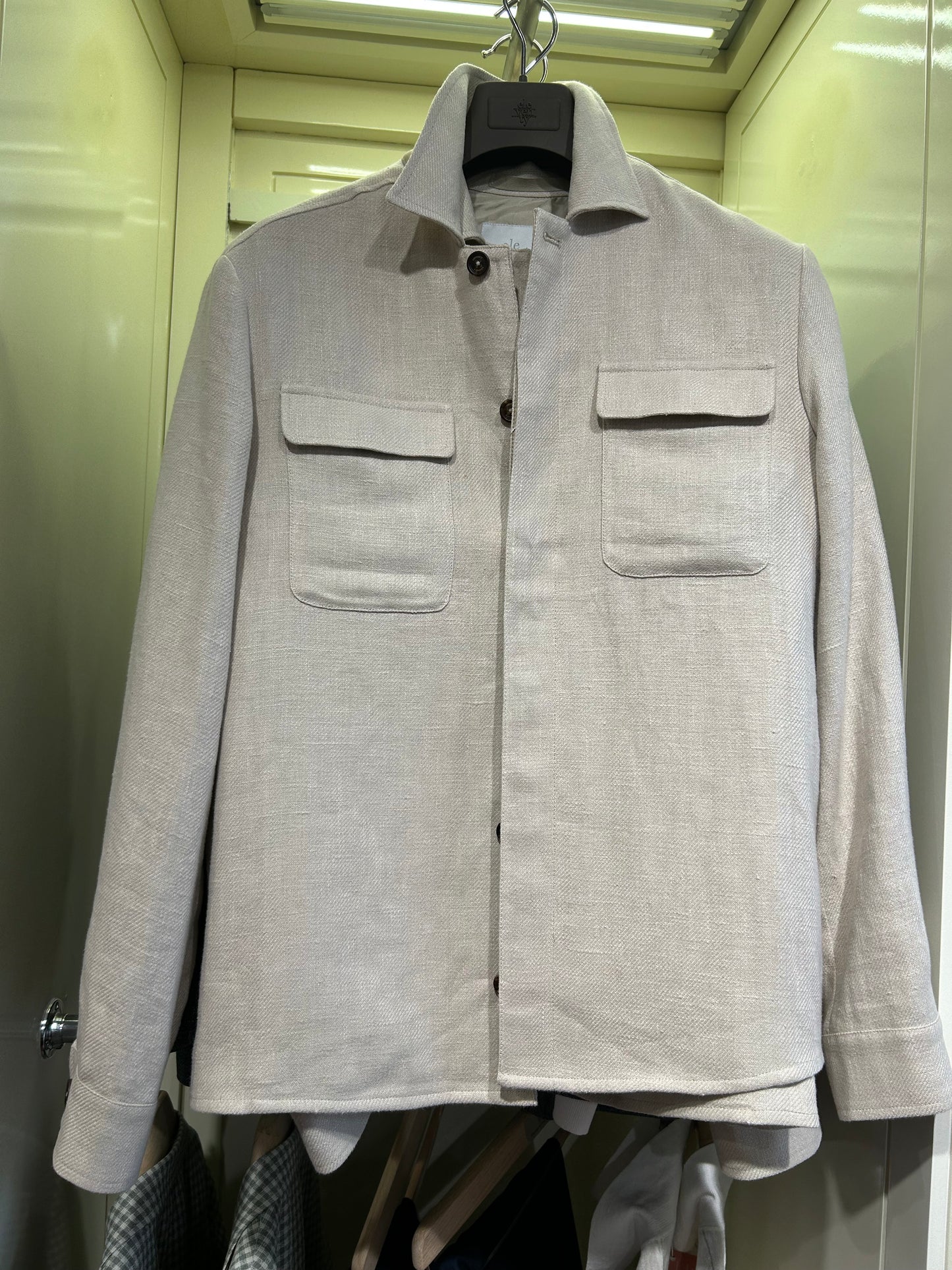 Beige Linen Overshirt