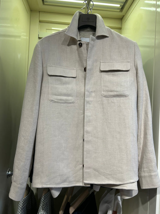 Beige Linen Overshirt