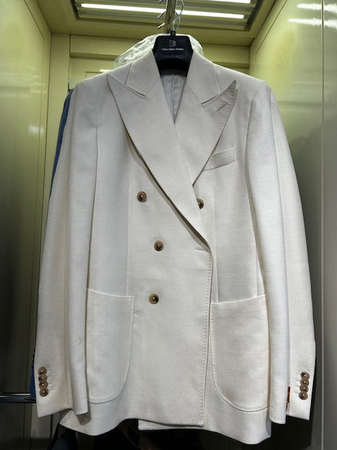 Ecru Herringbone DB Jacket