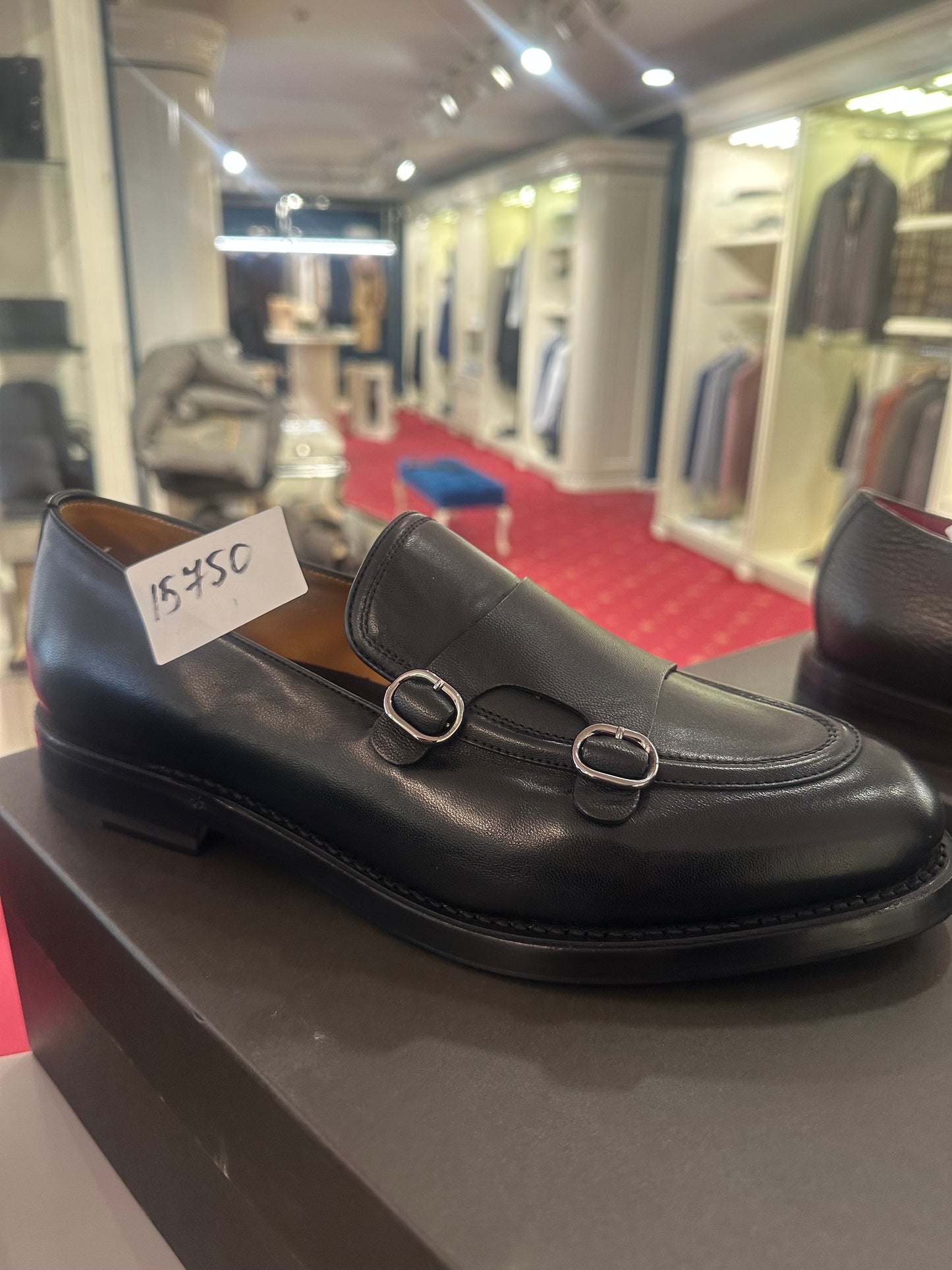 Black Double Monk Shoes