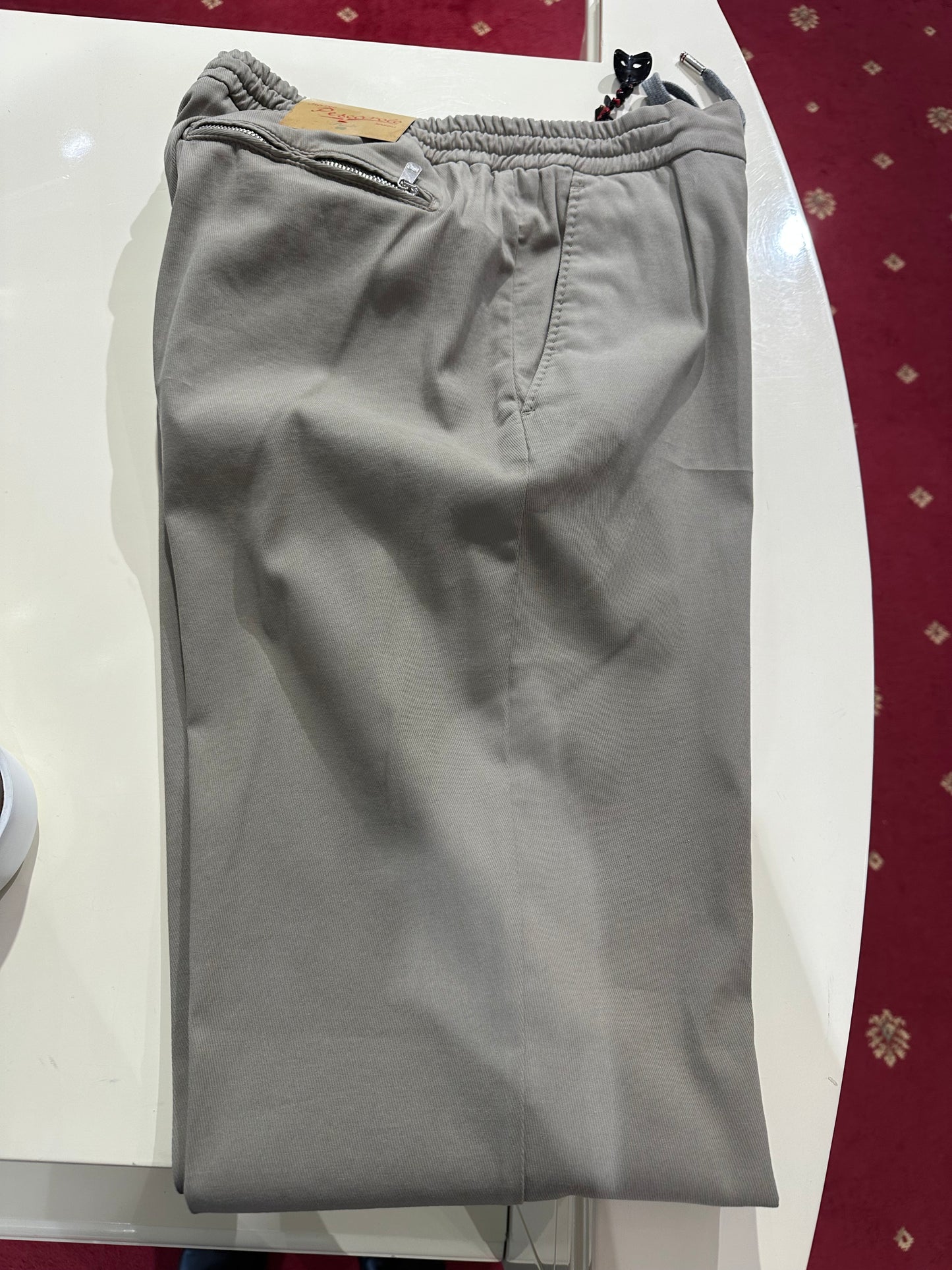 Men's Light Grey Silk Flexo Trousers