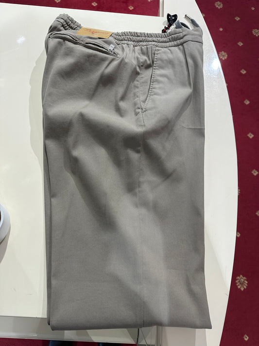 Men's Light Grey Silk Flexo Trousers