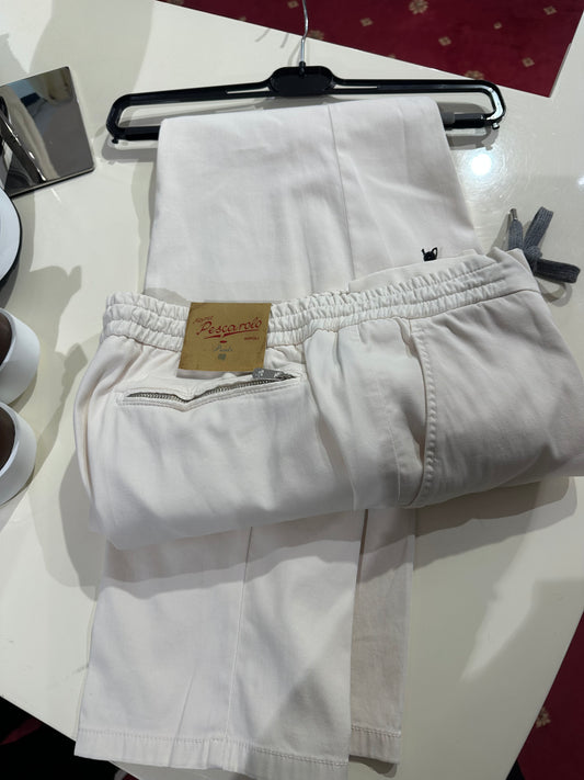 Off White Silk Flexo Trousers