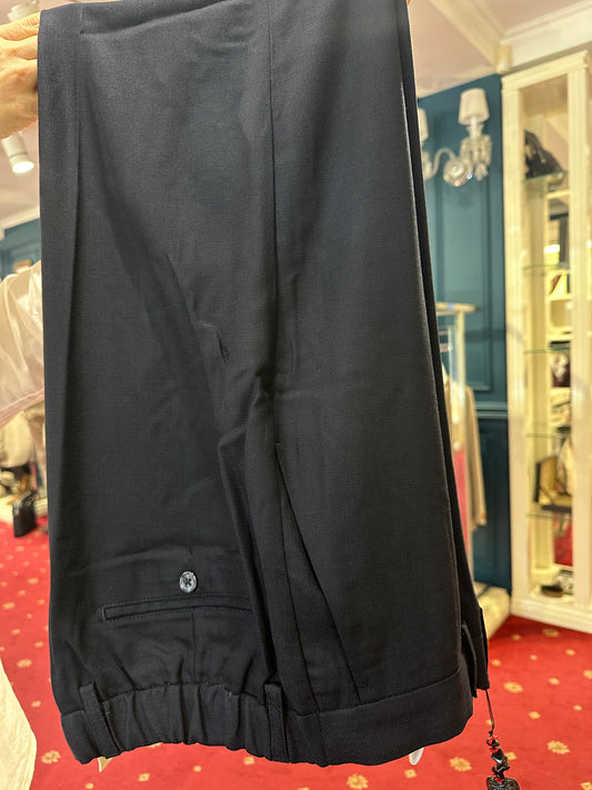 Dark Navy Textured Flexo Trousers
