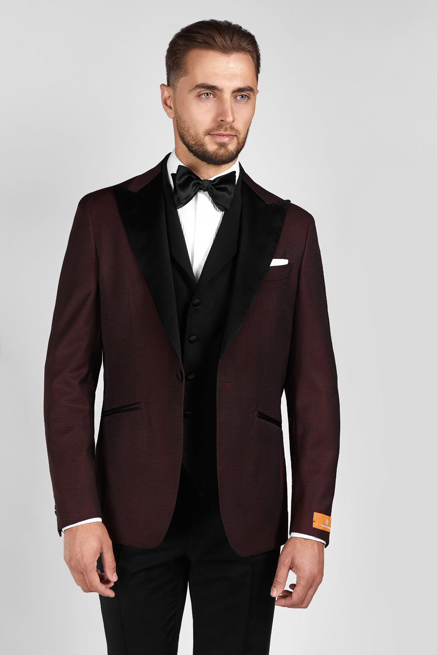 Bordeaux Dafin Tuxedo Jacket