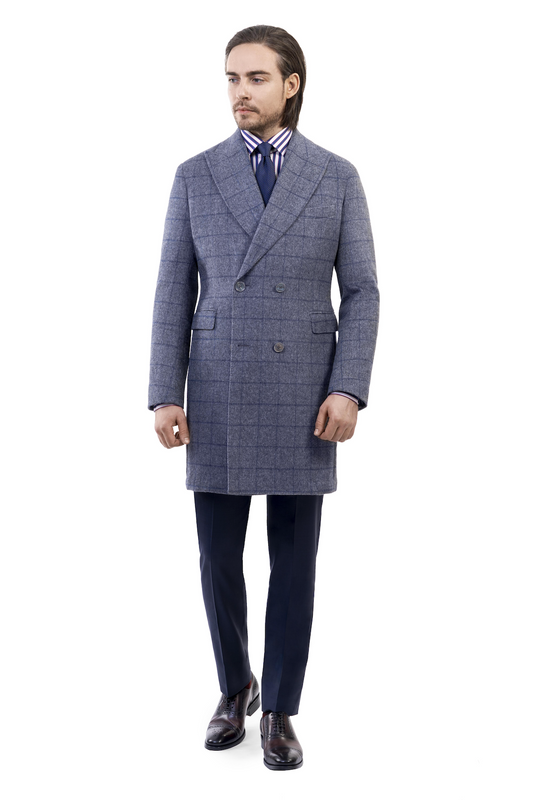 Navy Check Diablo Coat