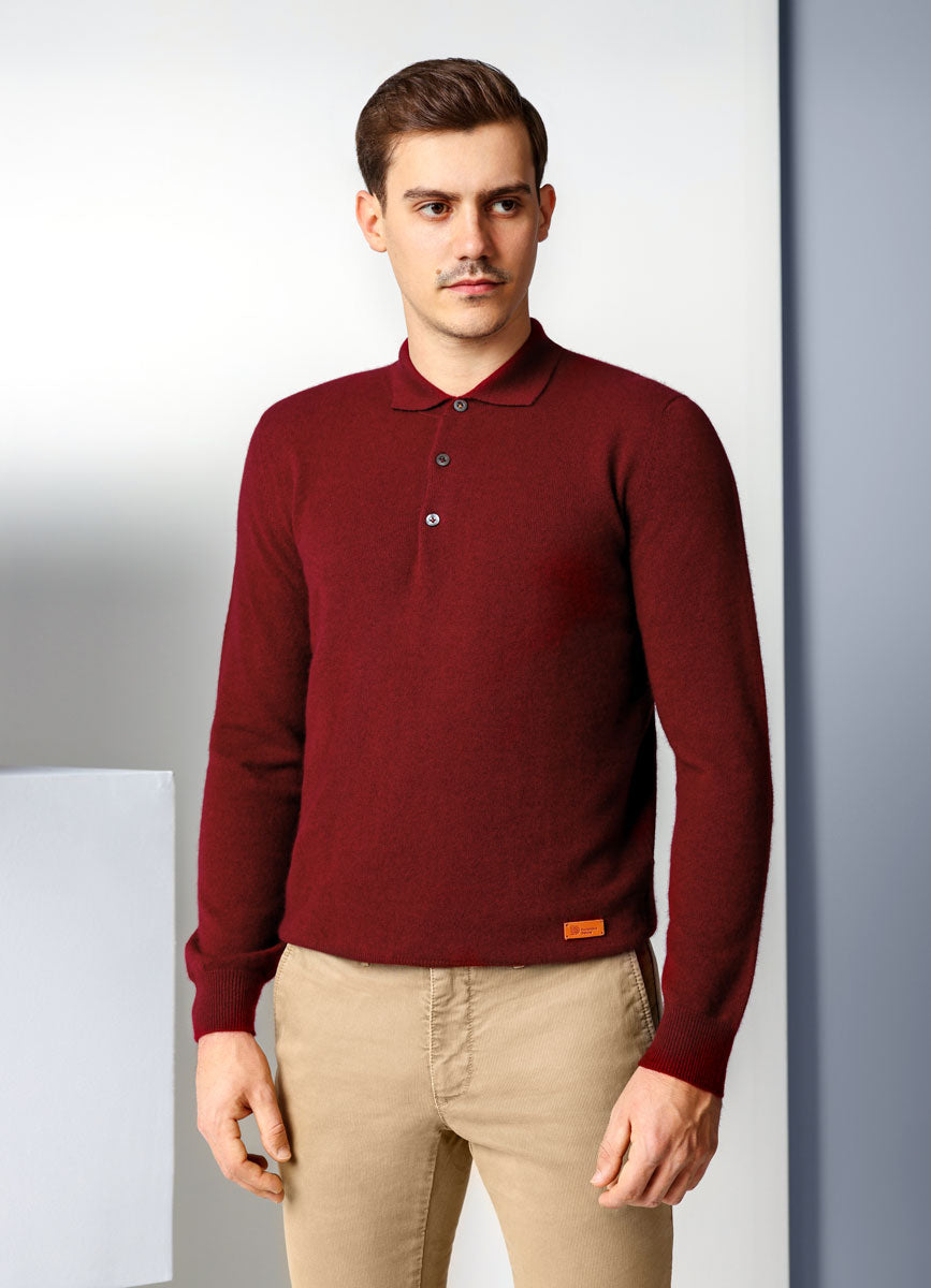 Bordeaux Long Sleeve Polo