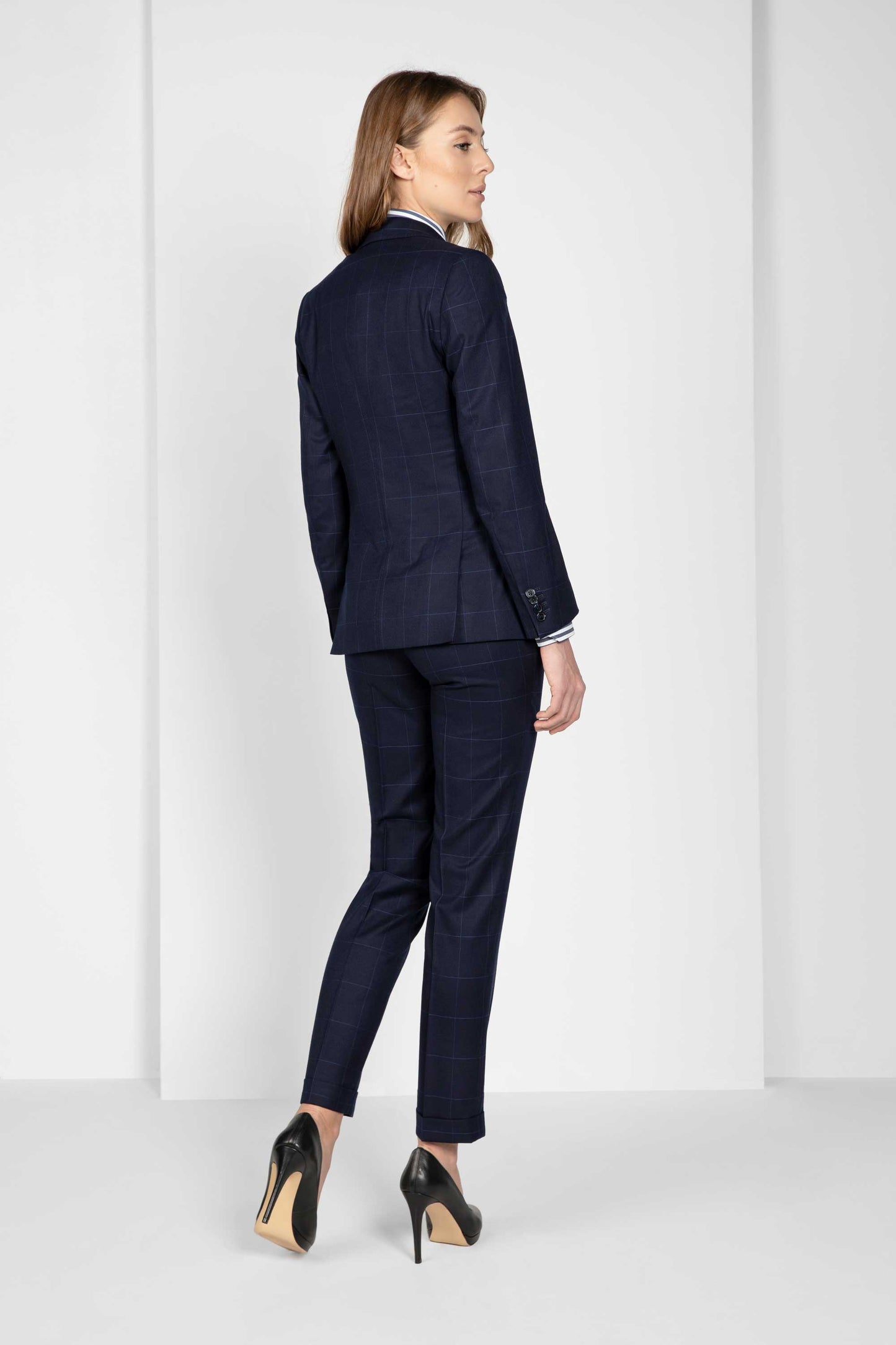 Light Blue Check Vega Suit
