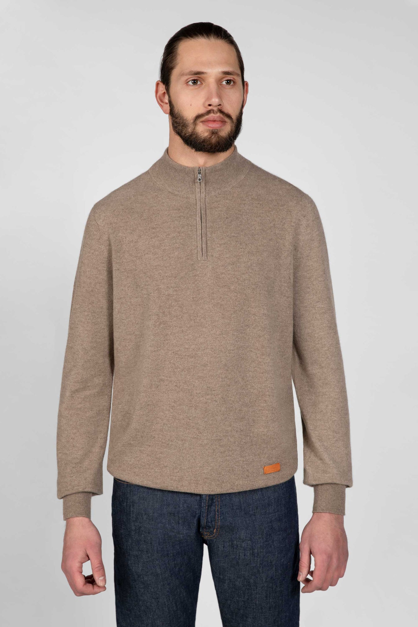 Taupe Zip Sweater