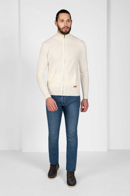 Off-white Zip Cardigan