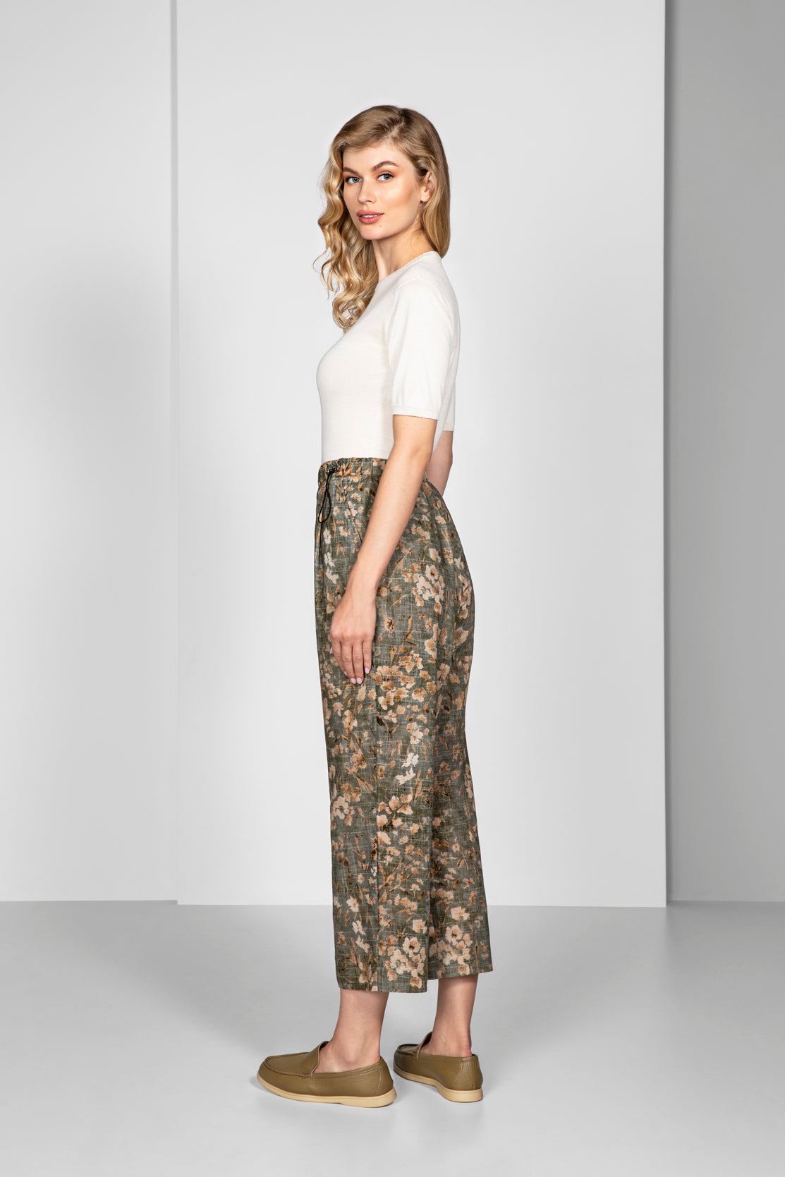 Green Floral Chinos