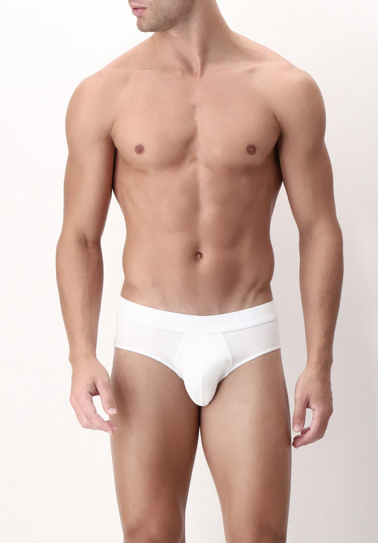 White Midi-Brief Boxers